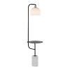 LumiSource Symbol 66" Contemporary Metal Floor Lamp in Black Metal/White Marble with White Glass Shade - 2 of 4