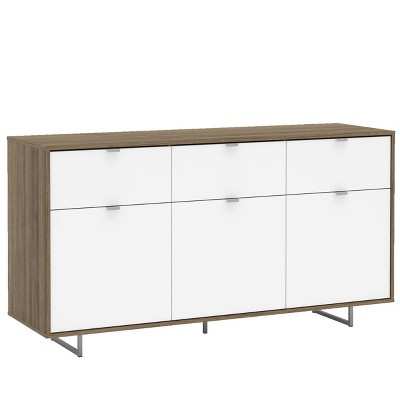 58" Hamilton Sideboard Walnut and White - Chique