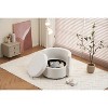 33.9" W 360° Swivel Accent Barrel Chair, Comfy Round Sofa Storage Chair with Pillow for Living Room Bedroom Nursery 4B - ModernLuxe - 2 of 4