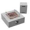 ESSENTIAL LOUNGER 35" Large Square Concrete Outdoor 50,000 BTU Firepit Table with Propane Tank Cover, Wind Guard, Lava Rocks, and Table Cover, Gray - 2 of 4