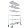 FONTOI 6 Tier Wire Shelving Unit, Adjustable Storage Racks with Wheels & Shelf Liners for Kitchen, Garage, White, 48"*82"*18" - 2 of 4