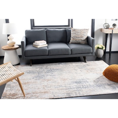 Abstract Ripple Gray Synthetic 59" Rectangular Rug