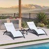 PURPLE LEAF Patio Chaise Lounge Set of 3 Outdoor Lounge Chair Beach Pool Sunbathing Lawn Lounger Recliner Chiar, Side Table Included - 2 of 4