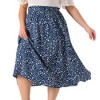 Agnes Orinda Women's Plus Size Pleated Elastic Waist Casual Swing Floral A Line Skirts with Pockets - 2 of 4