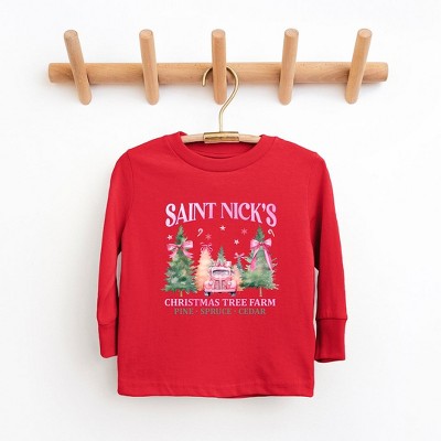 The Juniper Shop Coquette St. Nick's Tree Farm Toddler Long Sleeve Tee