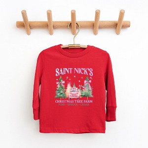 The Juniper Shop Coquette St. Nick's Tree Farm Toddler Long Sleeve Tee - 1 of 3