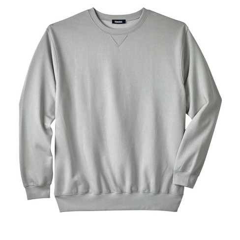 KingSize Men's Big & Tall Fleece Crewneck Sweatshirt - Tall - 6XL, Grey