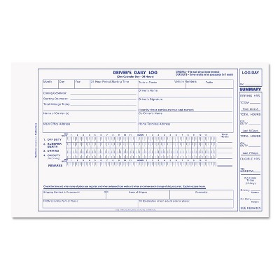 Rediform Driver's Daily Log 5 3/8 x 8 3/4 Carbonless Duplicate 31 Sets/Book S5031NCL