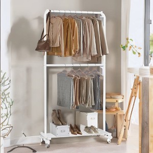 SONGMICS 36" Clothes Rack with Wheels 44lb Load Capacity Garment Rack with Storage Shelf Clothing Rack for Bedroom - 1 of 4