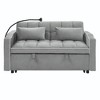 CAVINAS 55.51" Versatile Foldable Sofa Bed, Modern Velvet Sofa, Adjustable Back and with USB Port and Ashtray and Swivel Phone Stand - 4 of 4