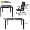 Crestlive Products 9pc Expandable Aluminum Outdoor Dining sets for 6-8 58" Extendable Patio Table Adjustable Rectangular Square Table with chairs - 3 of 4