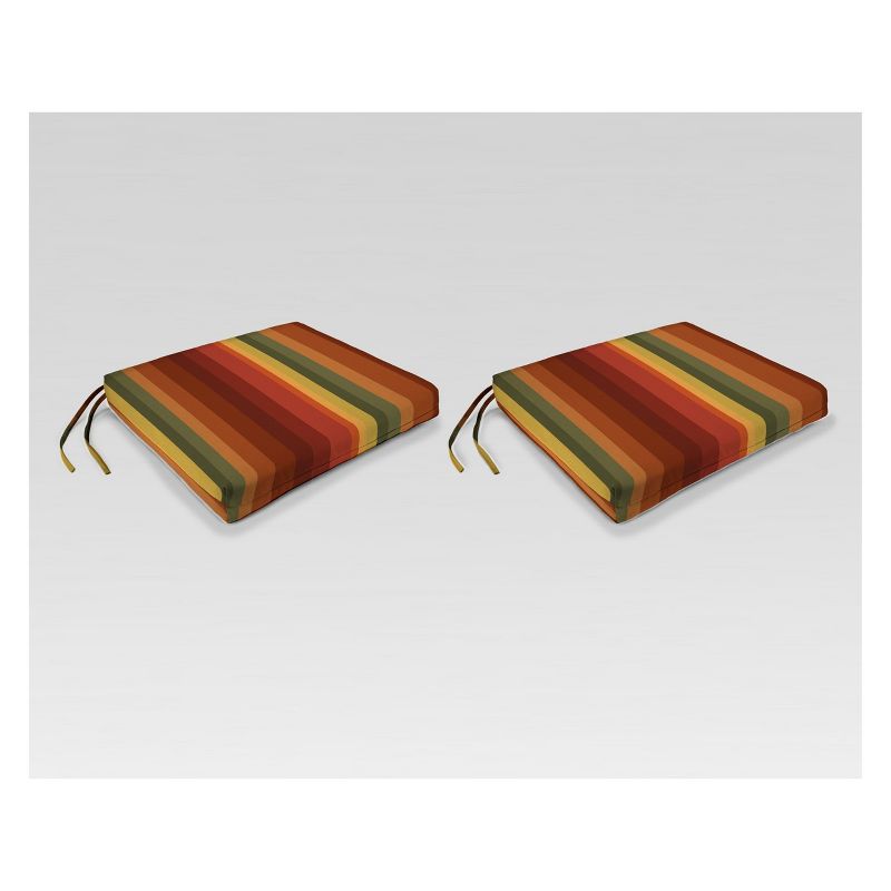 Outdoor Set of 2 French Edge Seat Cushions - Jordan Manufacturing, 1 of 4