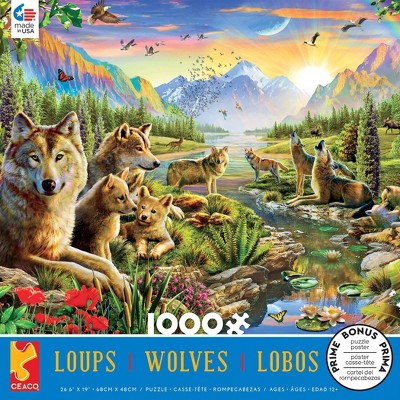 Ceaco Summer Wolf Family Jigsaw Puzzle - 1000pc