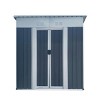 Syemin Storage Sheds 5ftx3ft Pent Roof Grey Outdoor Tool Bike Storage Garden Shed with Aluminum Alloy Frame and Sliding Door, Gray, 62.2"*33.1"*71.4" - 2 of 4