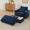 Merax Modern Chenille Armchair Chaise Lounge with Movable Storage Ottoman - 3 of 4