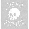 Halloween Cartoon Skull Dead Inside Crew Neck Long Sleeve Heather Gray Adult Tee - 2 of 2