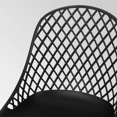 Black Diamond Mesh Outdoor Dining Chairs Set of 2
