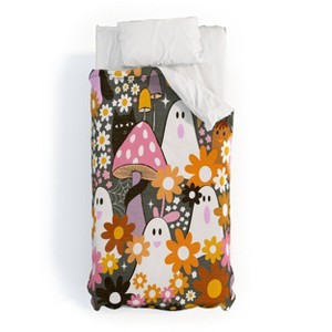 Deny Designs Dominique Vari Words Whimsy Halloween Retro Cats Ghosts Bedspread Bedding Set - 1 of 4