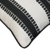 Outdoor Decor by Commonwealth Printed Stripe Outdoor Pillow Cover 18" x 18" Black (Cover Only) - 4 of 4