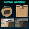 Dolonm 13-gallon  kitchen footrest stainless steel trash can with 30 garbage bags, wooden texture - 3 of 4