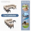 ALAULM 7 Pieces Metal Patio Furniture Set Modern Metal Outdoor Conversation Sets, Patio Sectional Sofa w/5 Inch Cushion and Coffee Table, Sand - 3 of 4