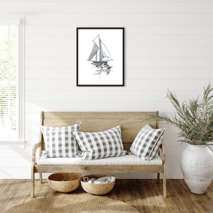 Amanti Art Line Boat I by Melissa Wang Framed Canvas Wall Art Print - 1 of 4