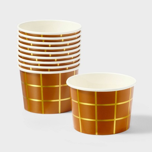 10ct Metallic Treat Cups with Waffle Cone Print Gold - Spritz™ - image 1 of 3