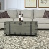 HomeRoots 22" Brown Reclaimed Wood Distressed Trunk Coffee Table - 2 of 4