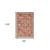 Ivory Blue And Orange Floral Area Rug - 3 of 4