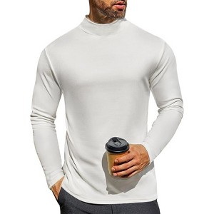 Ekouaer Men's Mock Turtleneck Long Sleeve Turtle Neck Tops Lightweight Undershirt Thermal Sweater Shirts - 1 of 4