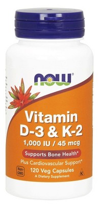 Vitamin D3 & K2 by Now Foods  -  120 VegCap