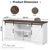 Farmhouse TV Stand for 65 Inch, Silm Wood Entertainment Center with Sliding Barn Doors & Open Shelves - 2 of 4