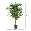 Syemin Artificial Plant Artificial Ficus Tree Topiary Tree Indoor Outdoor for Home Office Living Room Decor, Green, 23.62"*23.62"*47.24" - 3 of 4