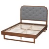 Baxton Studio Queen Roald Fabric and Wood Platform Bed Gray/Walnut Brown - 4 of 4