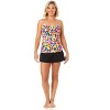 Women's Gradient Floral Twist Front Bandeaukini Swim Top - 3 of 4