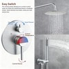SEVOBAL Shower Faucets, Wall Mounted Shower System with Rainfall and Handheld Shower Head Set, Silver, 20.47"*16.14"*6.3" - 2 of 4