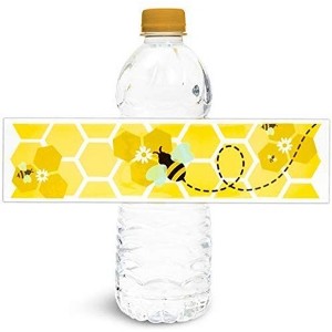 Sparkle and Bash 100-Sheet Bumble Bee Water Bottle Labels, Waterproof Tear Resistant Label, 8.5" x 2" each - 1 of 4