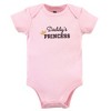 Hudson Baby Infant Girl Cotton Bodysuits 3pk, Daddys Princess - 4 of 4