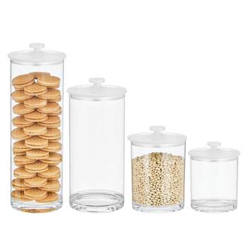 mDesign Acrylic Kitchen Apothecary Airtight Canister Jar, Set of 4