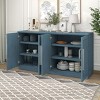 Sideboard With 4 Doors, Large Buffet Cabinet With Adjustable Shelves, 60 Inch Long Sideboard Buffet Cabinet-Cuddlewood - 3 of 4