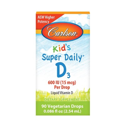 Carlson - Kid's Super Daily D3, Vitamin D Drops, 600 Iu (50 Mcg) Per ...