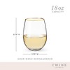 Twine Gilded Wine Glasses, Gold Rimmed, Set of 2 - 3 of 4