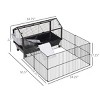 Small Animal Playpen Cage with Water Bottle and Food Bowl,35'' Indoor Rabbit and Guinea Pig Enclosure - LAOTIES - 2 of 4