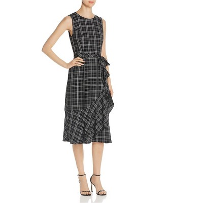 Calvin Klein Womens Plaid A-line Dress