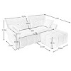 2-Seater Burnt Chenille Sofa with Tufted Backrest and Ottoman for Apartment or Dorm Living Room-Cuddlewood - 4 of 4