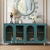 Sapphtopaz Wood TV Stand for TVs Up to 65" with 2 Storage Cabinets, Retro Media TV Console Adjustable Shelves, TV Stands for Living Room - 4 of 4
