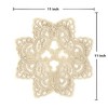 Jiallo Gold Floral Lace Embroidered Cutwork Round Placemat, 11-Inch diameter Table Linen Decor, Water Resistance, Machine Wash safe - 2 of 4