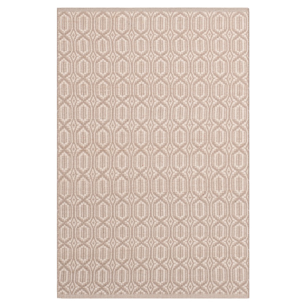 Ivory/Gray Geometric Flatweave Woven Accent Rug 3'x5' - Safavieh