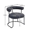Modern Boucle Curved Backrest Chair Set of 2,Round Upholstered Living Room Chairs,Armless Chairs,Dining Chairs Modern-Cuddlewood - 4 of 4