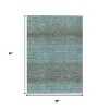 Teal Blue And Brown Geometric Washable Indoor Outdoor Area Rug - 3 of 4